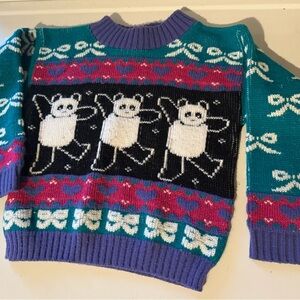 Vintage Kids Panda Sweater
